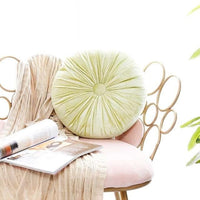 European Style Round Solid Seat Cushion Velvet Fabric Back Cushion Sofa Pillow Bed Pillow lemon
