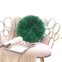 European Style Round Solid Seat Cushion Velvet Fabric Back Cushion Sofa Pillow Bed Pillow green