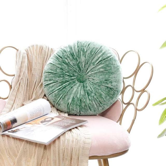European Style Round Solid Seat Cushion Velvet Fabric Back Cushion Sofa Pillow Bed Pillow jade