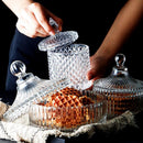 Crystal Glass Candy Jar Container textured transparent lead-free crystal in four styles and sizes Elizabeth and Charles small and large