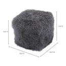 Curly Lamb Fur Square Pouf-Letifly Lights and Decor