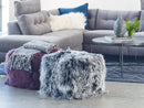 Curly Lamb Fur Square Pouf-Letifly Lights and Decor