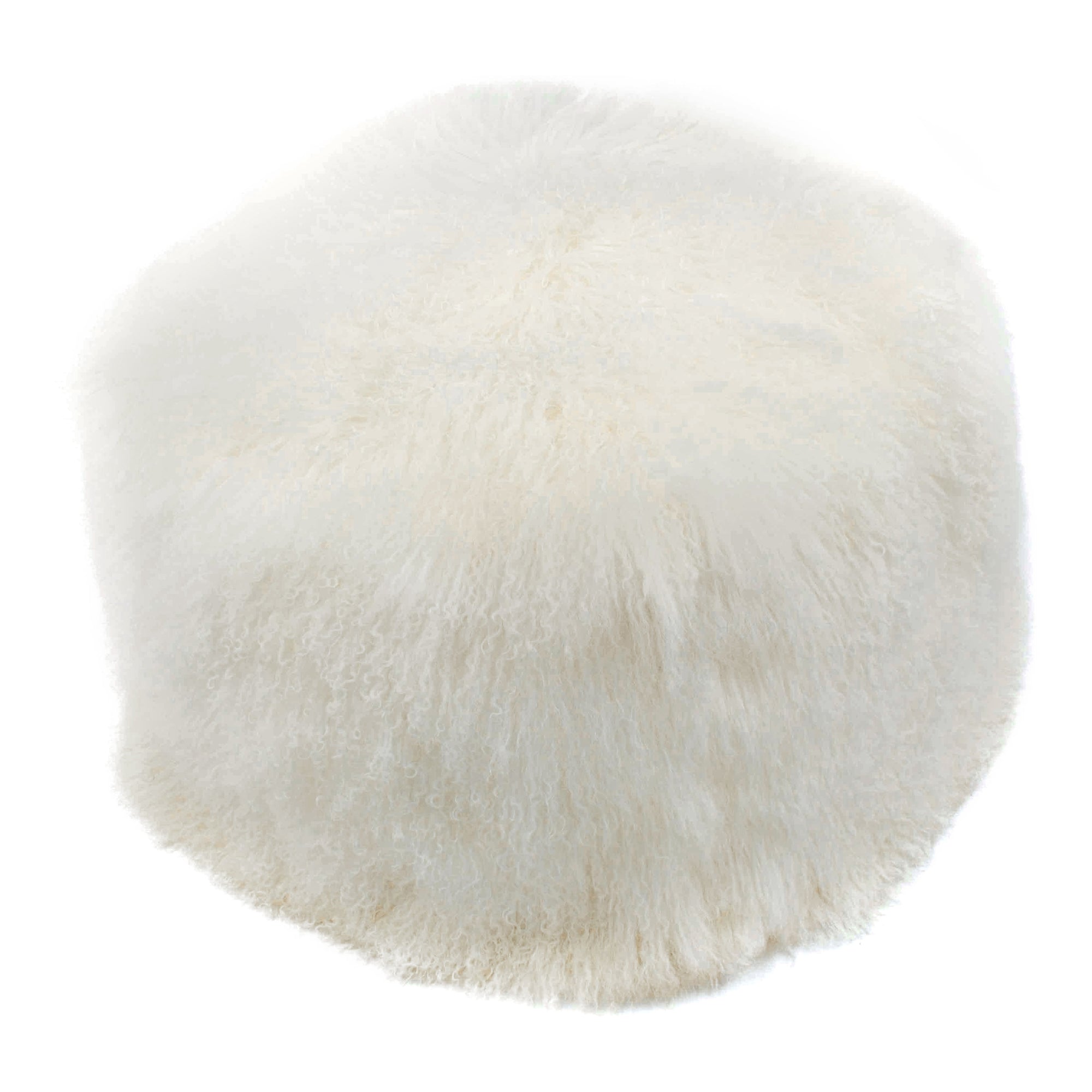 Curly Lamb Fur Square Pouf-Letifly Lights and Decor