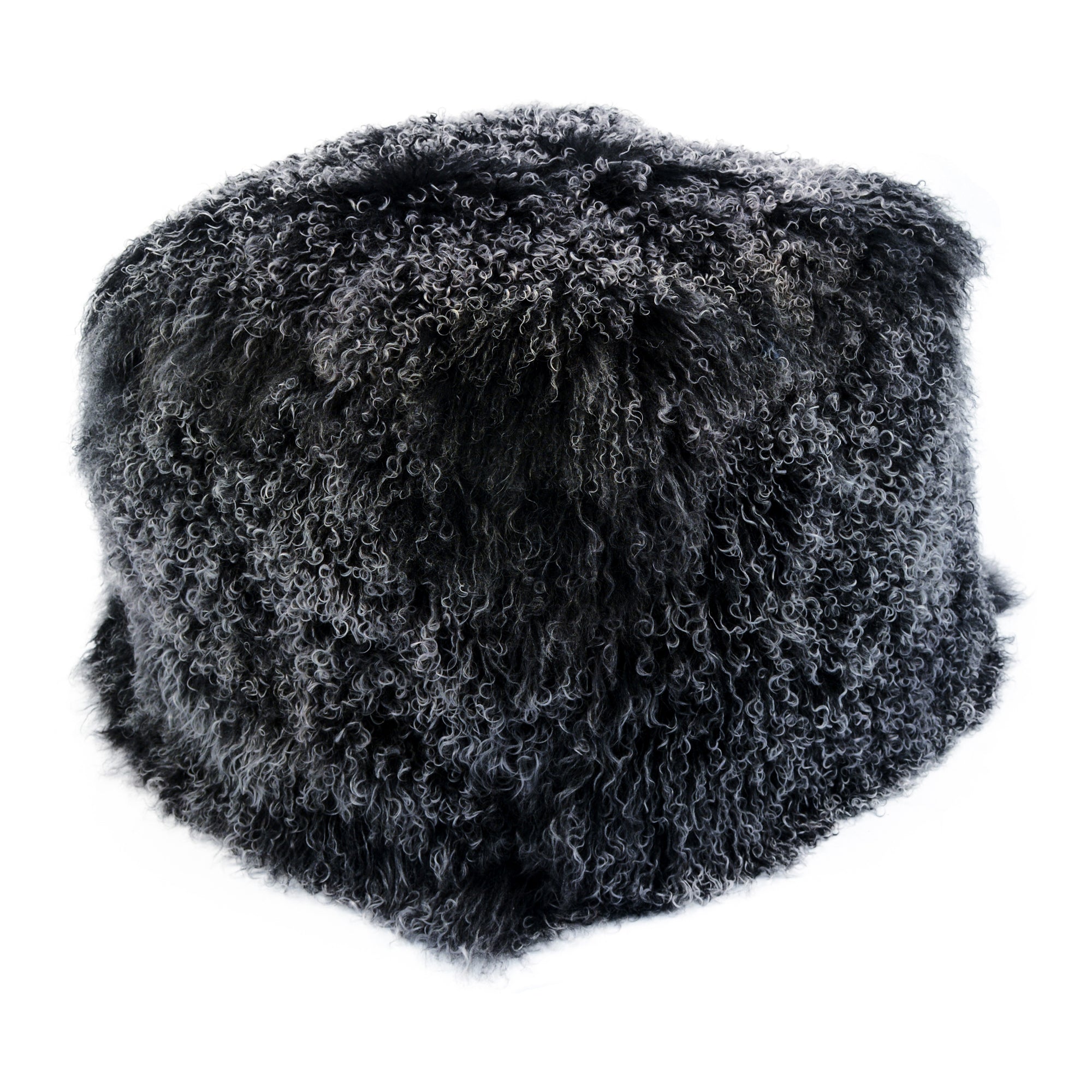 Curly Lamb Fur Square Pouf-Letifly Lights and Decor