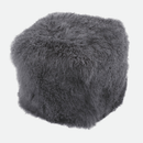 Curly Lamb Fur Square Pouf-Letifly Lights and Decor