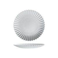 round scalloped edge  white plate