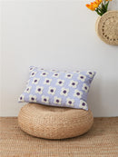 rectangle daisy flower embroidered lilac pillow