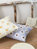 rectangle daisy flower embroidered colorful pillow
