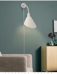 Modern Wall Lamp With Plug Iron Wall Lamps For Living Room Bedroom Study Nordic Home Loft Decor Plug In E27 Bedside Wall Light