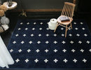 Rectangle Blue cross Floor mat
