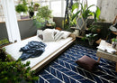 Rectangle Blue Herringbone Floor mat
