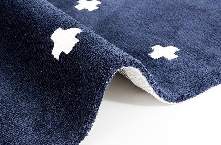 Rectangle Blue cross Floor mat