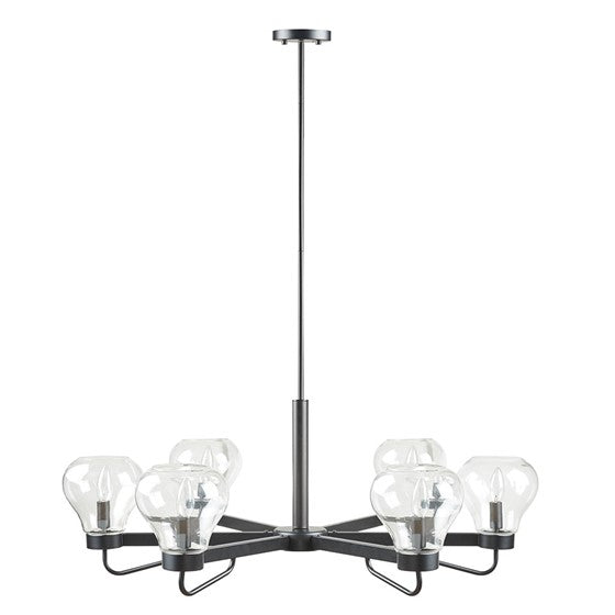 Devon Modern Chandelier with Bowl Shaped Shades-Letifly Lights and Decor