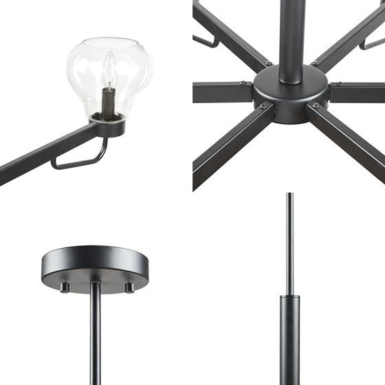 Devon Modern Chandelier with Bowl Shaped Shades-Letifly Lights and Decor