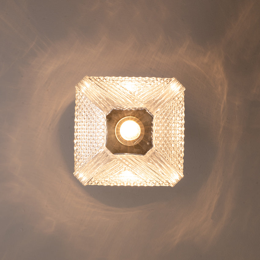 Textured Diamond Gold Glass Iron Elegant Ceiling Hanging Pendant Light