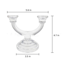 double pillar half arch glass candleholder