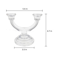 double pillar half arch glass candleholder