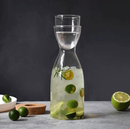 elongated clear glass pitcher