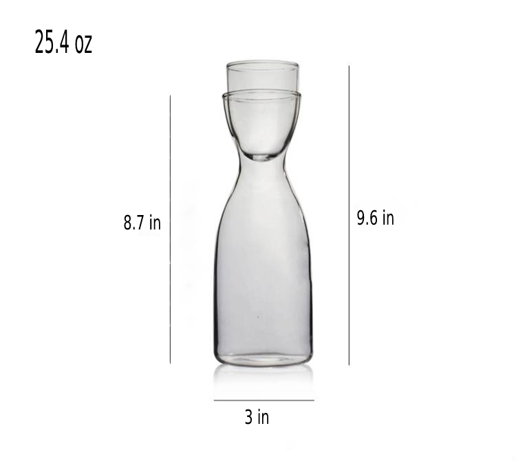 Duo Dome Glass Pitcher with Cup-Letifly Lights and Decor