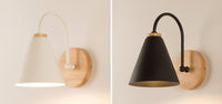 Elegant Curve Wood & Metal Wall Lamp-Letifly Lights and Decor