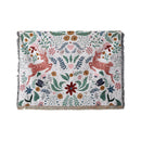 Large Rectangle Floral Fringed Throw Blanket
