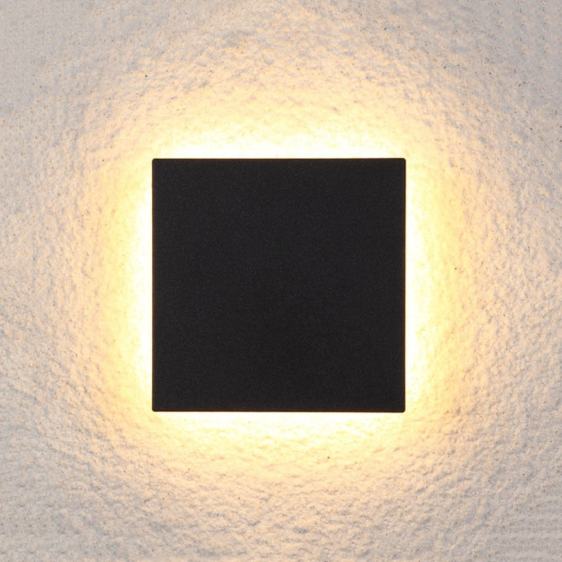 Square Black Gray Wall Mounted Outdoor Light