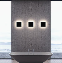 Square Black Gray Wall Mounted Outdoor Light