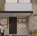 Square Black Gray Wall Mounted Outdoor Light