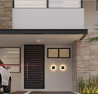 Square Black Gray Wall Mounted Outdoor Light