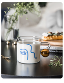 Round Transparent Glass Face Silhouette Breakfast Mug