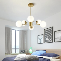 Modern Fitz Sputnik Sphere Chandelier Pendant Globe Light Gold Metal