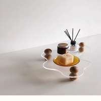 Float Acrylic & Wood Tray Organizer Stand-Letifly Lights and Decor