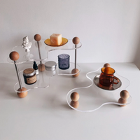 Float Acrylic & Wood Tray Organizer Stand-Letifly Lights and Decor
