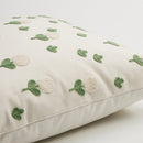 Square Cotton Embroidered Floral Pattern Pillow Cover White