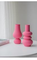 Fuchsia Abstract Ceramic Vase