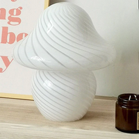 Vintage Glass Night Lamp Mushroom Shape