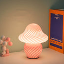 Vintage Glass Night Lamp Mushroom Shape