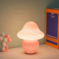 Vintage Glass Night Lamp Mushroom Shape