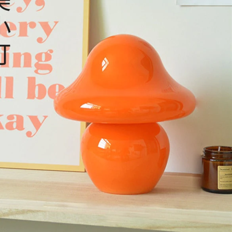 Vintage Glass Night Lamp Mushroom Shape