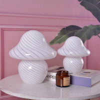 Vintage Glass Night Lamp Mushroom Shape