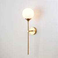 gold Glass Torch Brass Wall Light