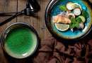 Round Blue Green Glazed Shore Deep Dish Plate