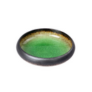 Round Green Glazed Shore Deep Dish Plate