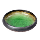 Round Green Glazed Shore Deep Dish Plate
