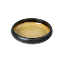 Round Yellow Glazed Shore Deep Dish Plate