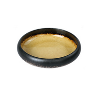 Round Yellow Glazed Shore Deep Dish Plate