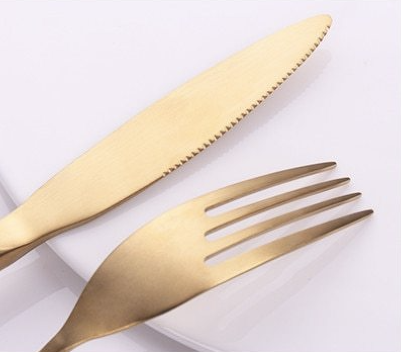 Gold Bamboo Stainless Steel Luxury Flatware-Letifly Lights and Decor