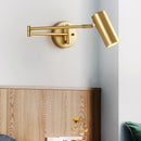 Gold Long Arm Cylinder Wall Mounted Sconce Light Fixture