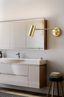 Gold Long Arm Cylinder Wall Mounted Sconce Light Fixture