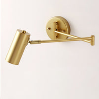 Gold Long Arm Cylinder Wall Mounted Sconce Light Fixture